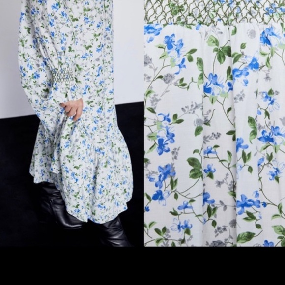 ZARA FLORAL PRINTED RUSTIC DRESS - Picture 10 of 16